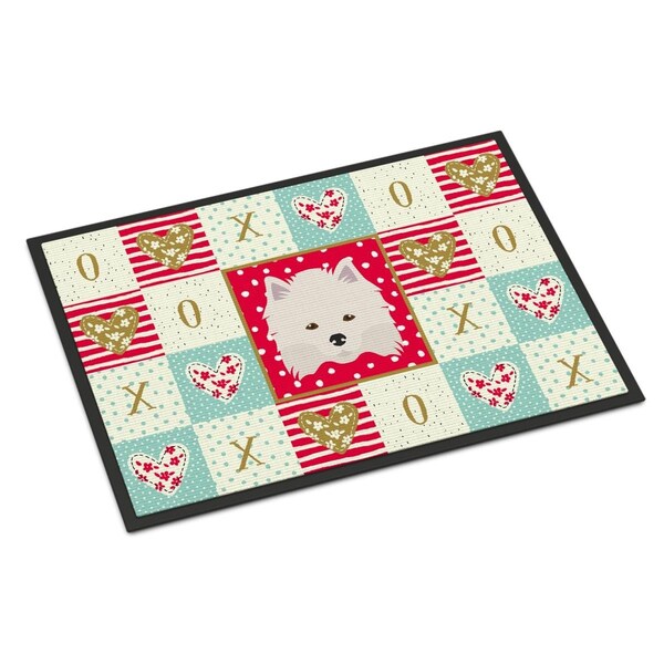Carolines Treasures 24 x 36 in. American Eskimo Love Indoor or Outdoor Mat CK5181JMAT - main